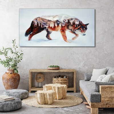 Foto auf leinwand Wolf in einer Winterlandschaft