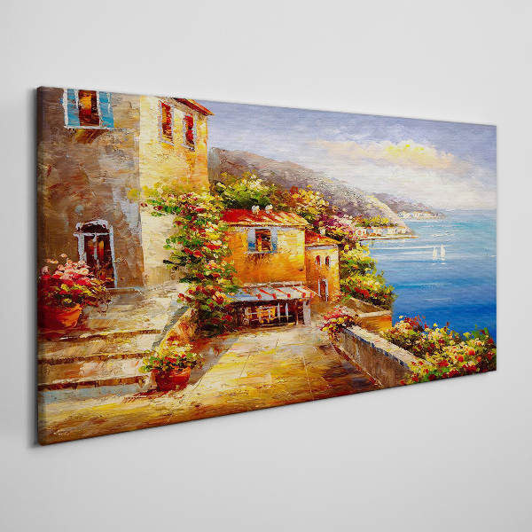 Foto auf leinwand Küstendorf in der Sonne