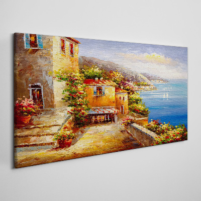Foto auf leinwand Küstendorf in der Sonne
