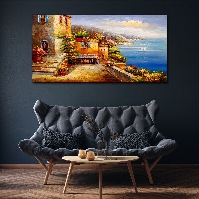 Foto auf leinwand Küstendorf in der Sonne
