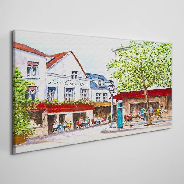 Fotobilder Eine Cafégasse in der Stadt