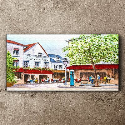 Fotobilder Eine Cafégasse in der Stadt