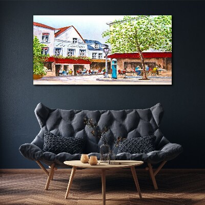 Fotobilder Eine Cafégasse in der Stadt