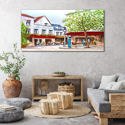 Fotobilder Eine Cafégasse in der Stadt