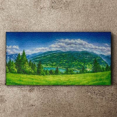 Foto auf leinwand Grüne Berglandschaft im Sommer