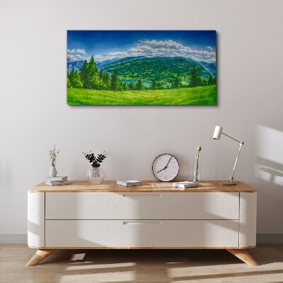 Foto auf leinwand Grüne Berglandschaft im Sommer