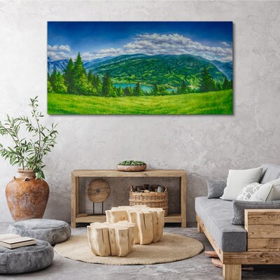 Foto auf leinwand Grüne Berglandschaft im Sommer
