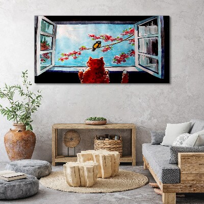 Foto auf leinwand Ein Fenster in die Welt der Frühlingsfarben