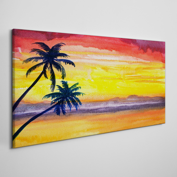 Wandbild Tropischer Sonnenuntergang über dem Strand