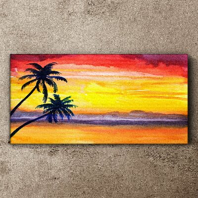 Wandbild Tropischer Sonnenuntergang über dem Strand