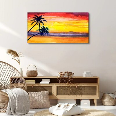 Wandbild Tropischer Sonnenuntergang über dem Strand