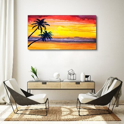 Wandbild Tropischer Sonnenuntergang über dem Strand