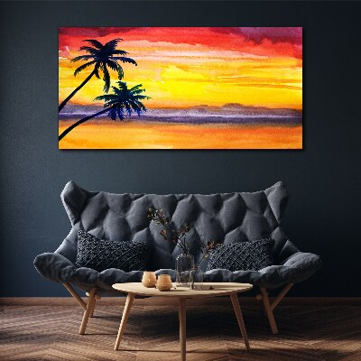 Wandbild Tropischer Sonnenuntergang über dem Strand