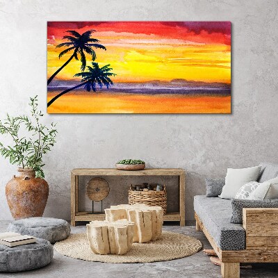 Wandbild Tropischer Sonnenuntergang über dem Strand