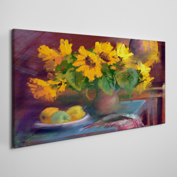 Foto auf leinwand Sonnenblumen in einer Vase