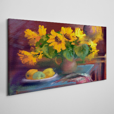 Foto auf leinwand Sonnenblumen in einer Vase
