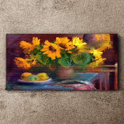 Foto auf leinwand Sonnenblumen in einer Vase