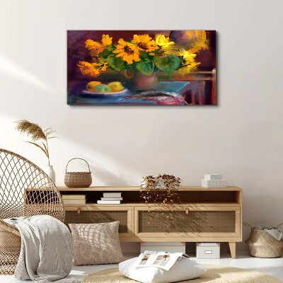 Foto auf leinwand Sonnenblumen in einer Vase