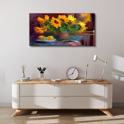 Foto auf leinwand Sonnenblumen in einer Vase