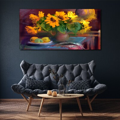 Foto auf leinwand Sonnenblumen in einer Vase
