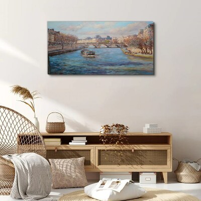 Foto auf leinwand Brücke über den Fluss in Paris