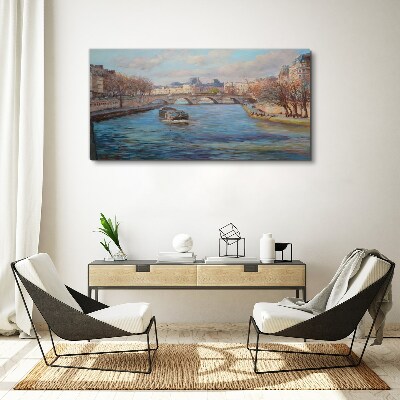 Foto auf leinwand Brücke über den Fluss in Paris