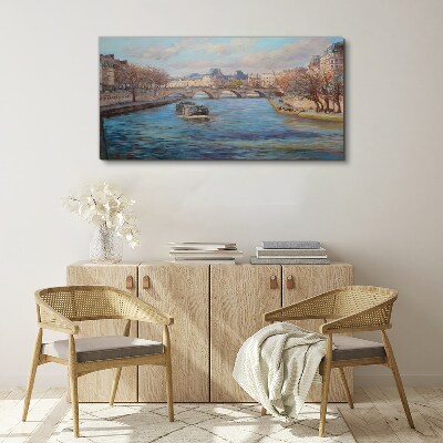 Foto auf leinwand Brücke über den Fluss in Paris
