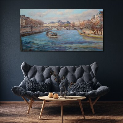 Foto auf leinwand Brücke über den Fluss in Paris