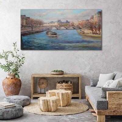 Foto auf leinwand Brücke über den Fluss in Paris