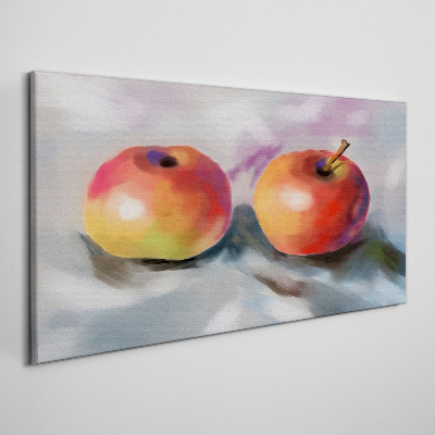 Foto auf leinwand Saftige Äpfel auf pastellfarbenem Hintergrund