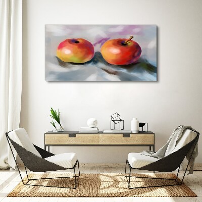 Foto auf leinwand Saftige Äpfel auf pastellfarbenem Hintergrund