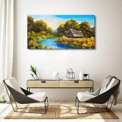 Bild auf leinwand Friedliche ländliche Landschaft im Sommer