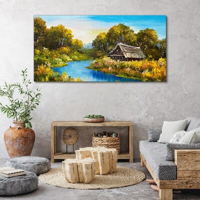 Bild auf leinwand Friedliche ländliche Landschaft im Sommer