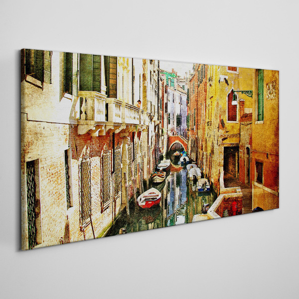 Foto auf leinwand Venezianische Straße mit Kanal