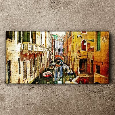 Foto auf leinwand Venezianische Straße mit Kanal