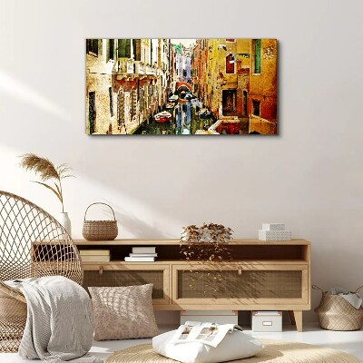 Foto auf leinwand Venezianische Straße mit Kanal