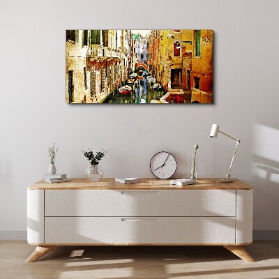 Foto auf leinwand Venezianische Straße mit Kanal