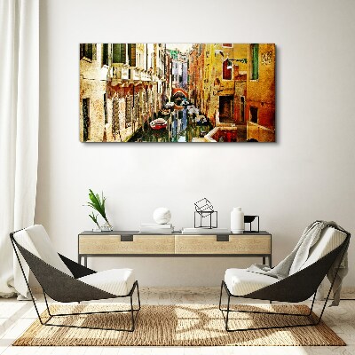 Foto auf leinwand Venezianische Straße mit Kanal