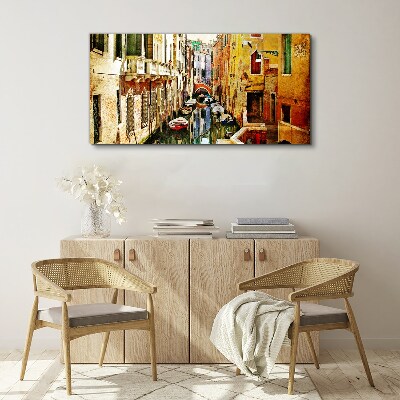 Foto auf leinwand Venezianische Straße mit Kanal