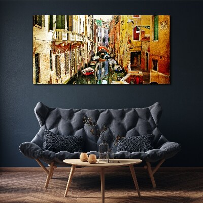 Foto auf leinwand Venezianische Straße mit Kanal
