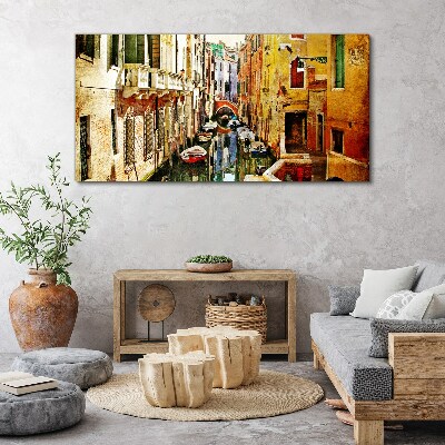 Foto auf leinwand Venezianische Straße mit Kanal