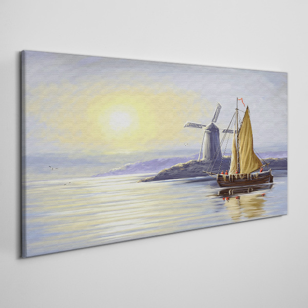 Foto auf leinwand Ein ruhiger Hafen bei Sonnenuntergang