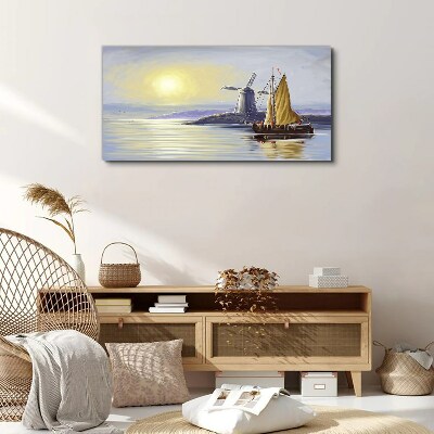 Foto auf leinwand Ein ruhiger Hafen bei Sonnenuntergang