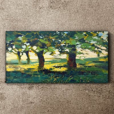 Wandbild Sommerbäume im Sonnenlicht