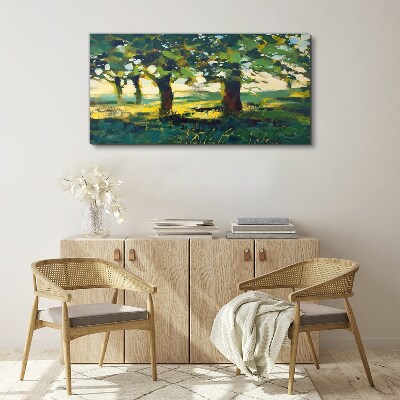 Wandbild Sommerbäume im Sonnenlicht