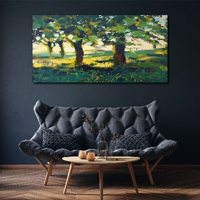 Wandbild Sommerbäume im Sonnenlicht