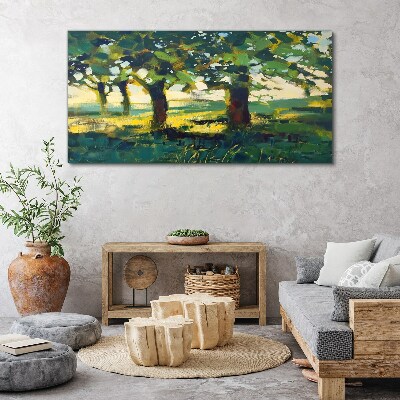 Wandbild Sommerbäume im Sonnenlicht