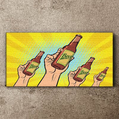 Foto auf leinwand Fröhliches Anstoßen mit Bier