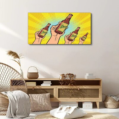 Foto auf leinwand Fröhliches Anstoßen mit Bier