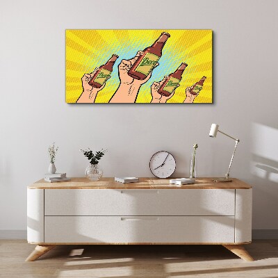Foto auf leinwand Fröhliches Anstoßen mit Bier